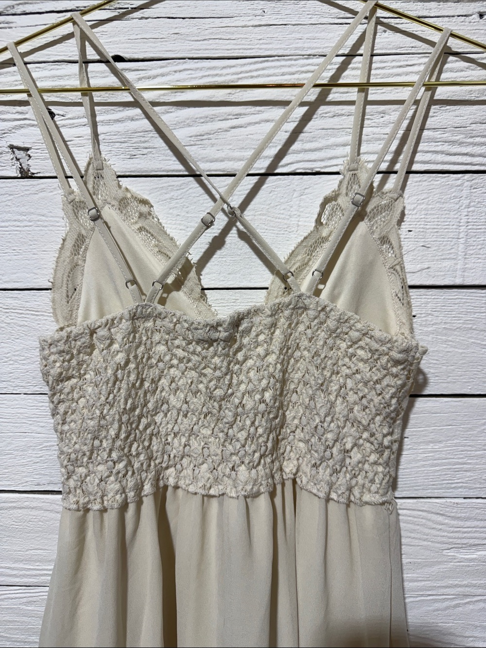 Love Tree Cream Lace Spaghetti Strap Dress - Picture 5 of 6